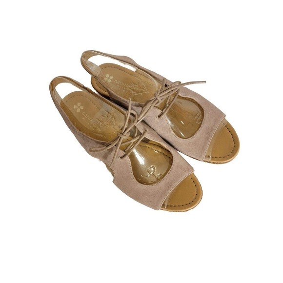 Naturalizer Shoes - Naturalizer Reilly Turtledove Suede Open-toe Espadrille Sandals women's 9.5 M